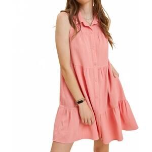 NEW HEYSON in the breeze button down dress in french rose